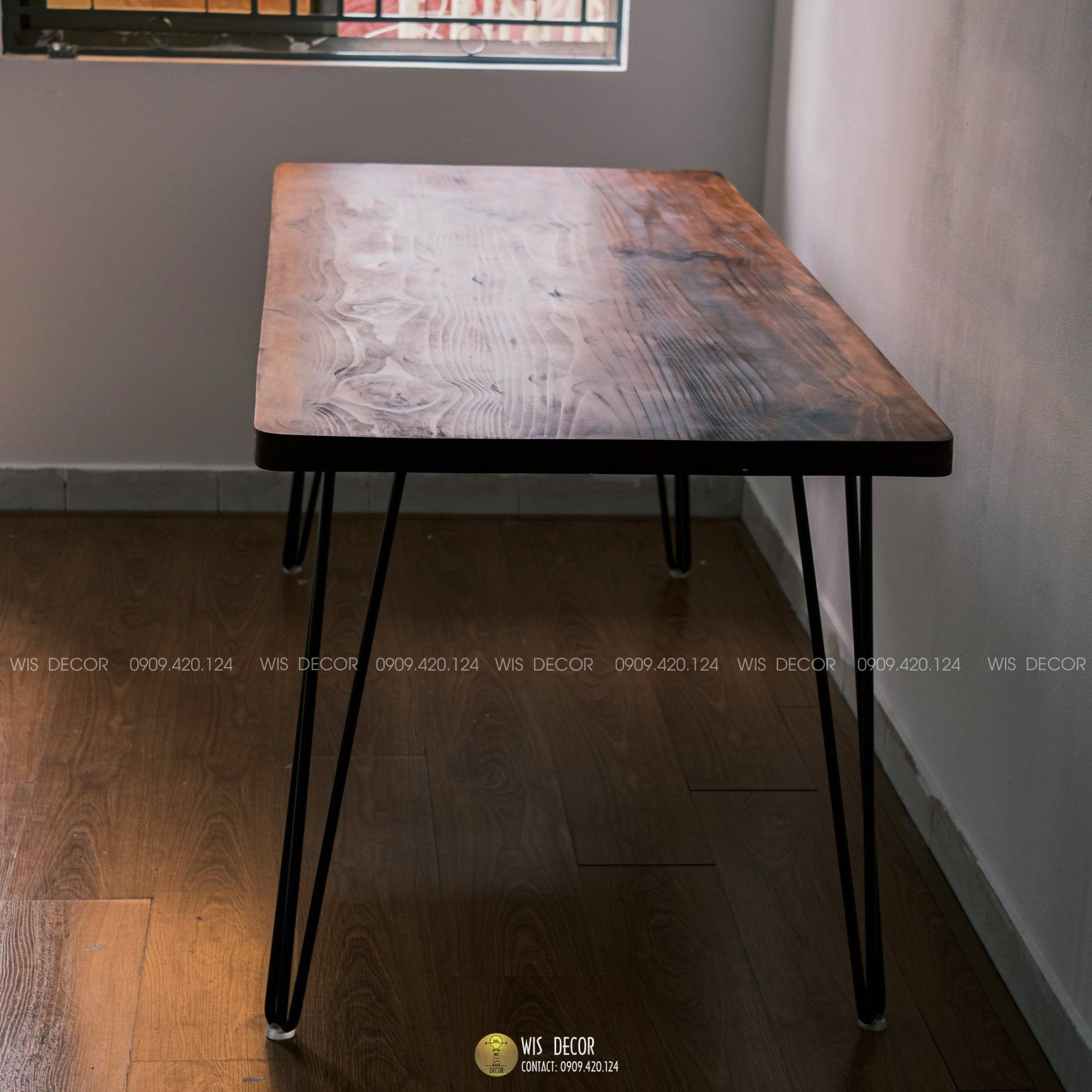 Bàn làm việc gỗ thông tự nhiên vintage, chất lượng phong cách cổ điển 4 bàn gỗ tự nhiên