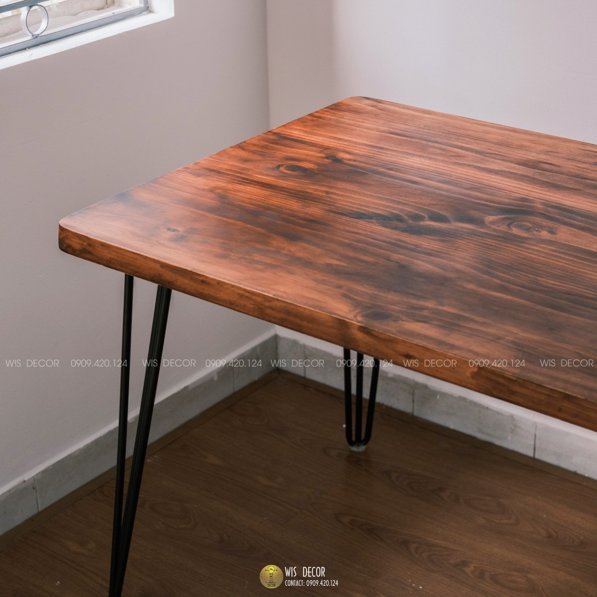 Bàn làm việc gỗ thông tự nhiên vintage, chất lượng phong cách cổ điển 2 bàn gỗ tự nhiên