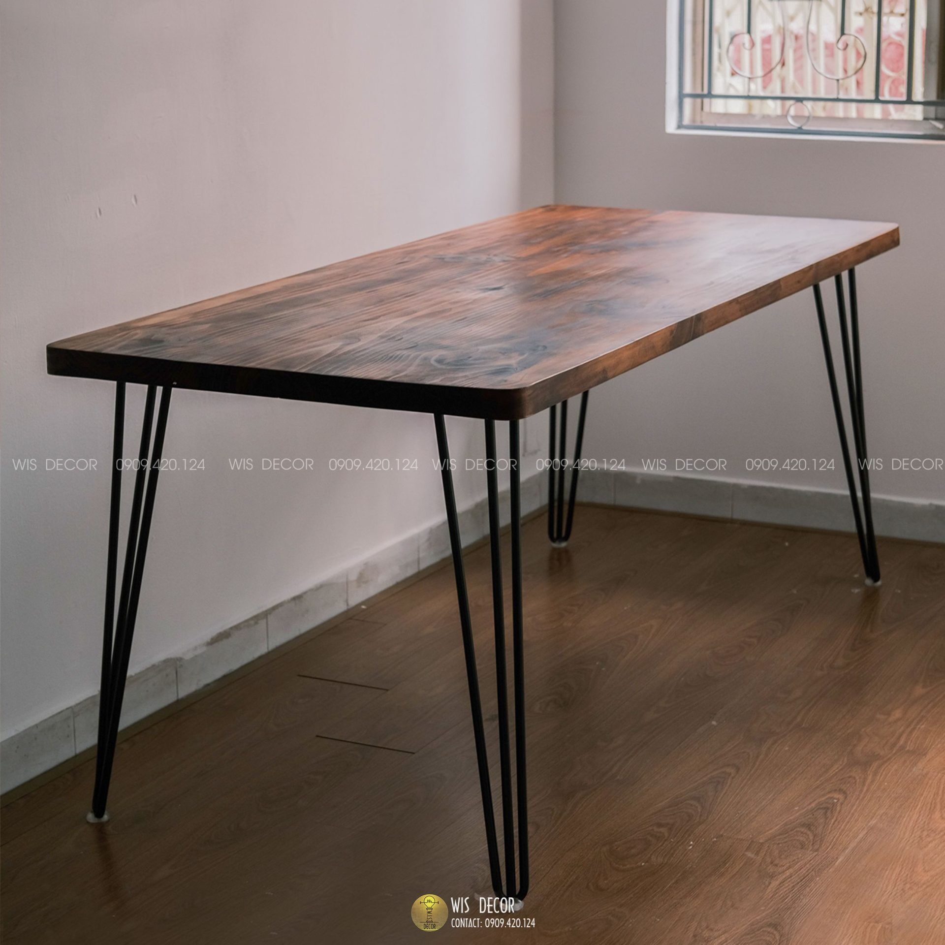 Bàn làm việc gỗ thông tự nhiên vintage, chất lượng phong cách cổ điển 1 Bàn làm việc gỗ thông